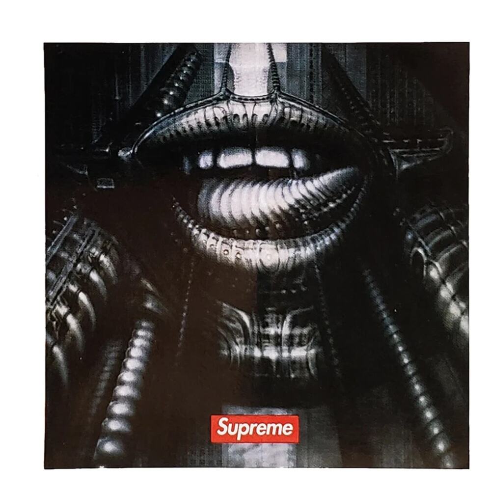 Supreme x H.R. Giger Box Logo Sticker FW14 Biomechanical Art Authentic